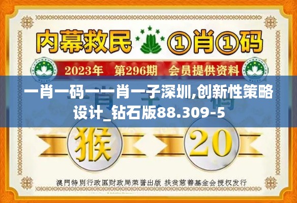 一肖一码一一肖一子深圳,创新性策略设计_钻石版88.309-5