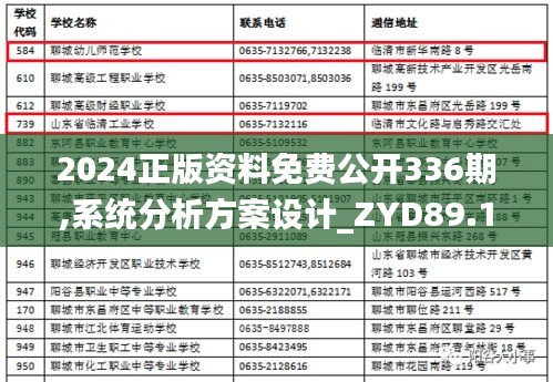 2024正版资料免费公开336期,系统分析方案设计_ZYD89.108先锋实践版