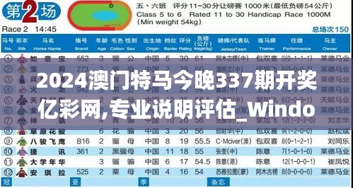 2024澳门特马今晚337期开奖亿彩网,专业说明评估_Windows21.853-4