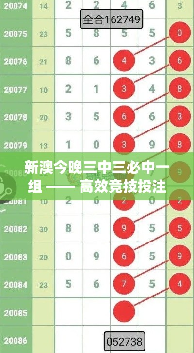 新澳今晚三中三必中一组 —— 高效竞技投注秘笈