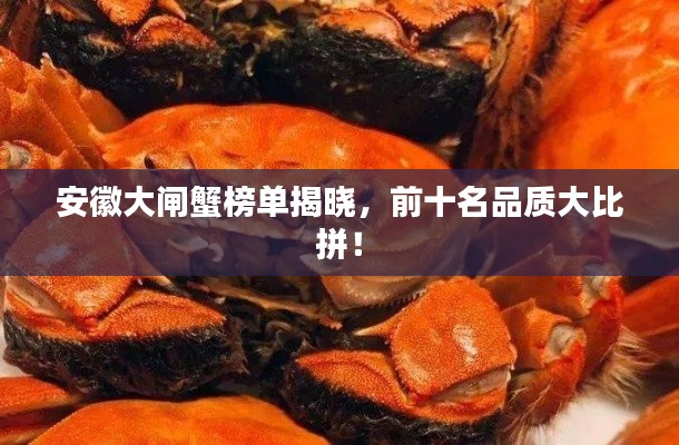 安徽大闸蟹榜单揭晓，前十名品质大比拼！