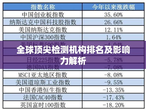 全球顶尖检测机构排名及影响力解析