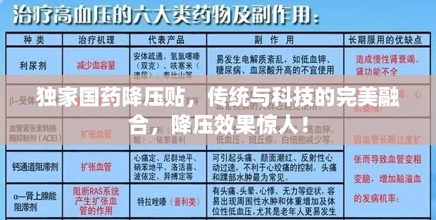 独家国药降压贴，传统与科技的完美融合，降压效果惊人！